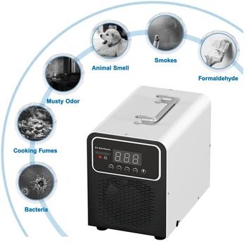 ALTHY Ozon Generator Zraka Čistilec Čistilka Disinfector O3 Ozonator Ikiwa - 5,000 mg/vp Timer - Prenosni avto doma