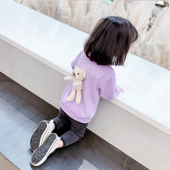 Gooporson Sodijo Otroci Oblačila Nazaj Nosi Dolg Rokav Majica Korejski Malčka Dekleta Vrhovi Jeseni Ljubek Mali Otrok Obleke 5
