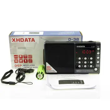 XHDATA D-38 Radio FM, MW SW Stereo MP3 Predvajalnik z Zaslonom Prenosni Črna, Rdeča zvočnik z USB Vhod za Polnjenje Žep radio 2
