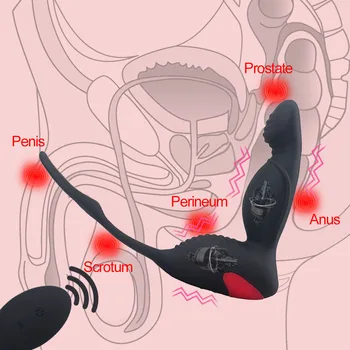 Moški Vibrator Prostate Massager Stimulator Spolnih Igrač za Par Moški Gay Odraslih Sexshop Masturbator Strap-on vibratorji Analni Čep 3