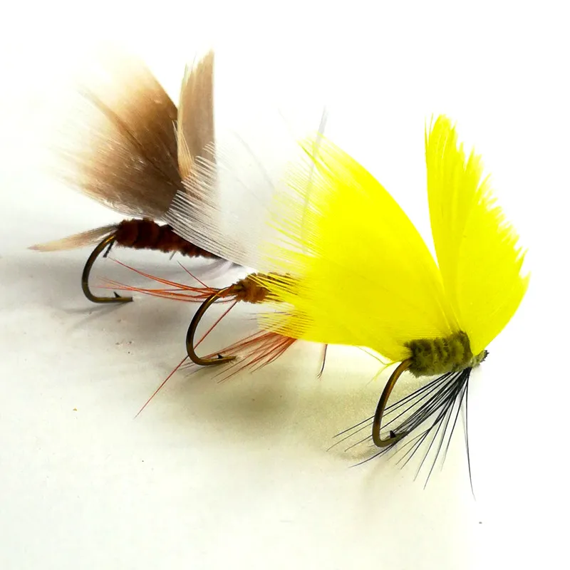 KKWEZVA 18pcs Fishing Lure Maslo letenje Žuželke različne barve Lososa Muhe Postrvi Eno Suho Letenje Ribolov Vab Ribištvu Tackle 5