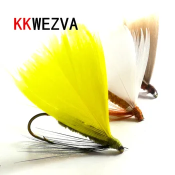 KKWEZVA 18pcs Fishing Lure Maslo letenje Žuželke različne barve Lososa Muhe Postrvi Eno Suho Letenje Ribolov Vab Ribištvu Tackle 2