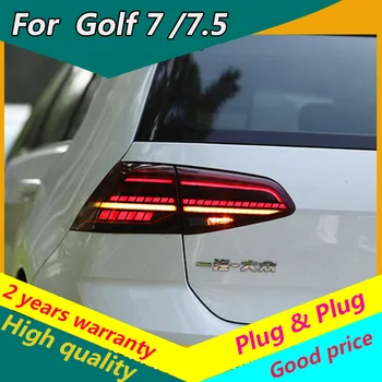 KOWELL Avto Styling za Volkswagen VW Golf 7 MK7 Golf7.5 MK7.5 LED REP LED Luči Zadaj Lučka dinamično rumena turn 1