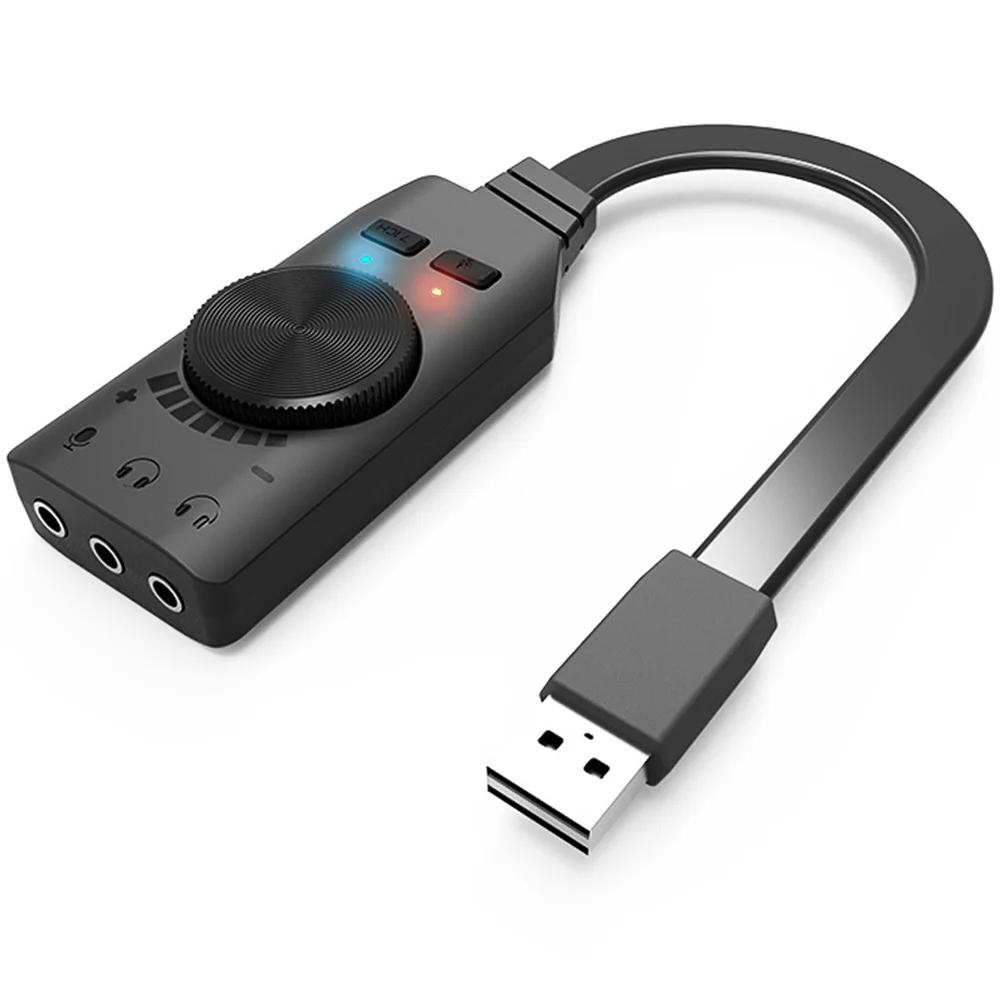 GS3 Virtualni 7.1 Kanalni Zunanje Zvočne Kartice USB Adapter Pretvornik Black Stereo Audio 3,5 mm Slušalke Za PC Namizni Prenosni ~ 1