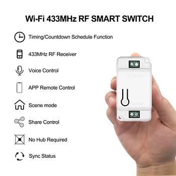 Smart Wifi DIY Svetlobe Swtich z 433Mhz RF Sprejemnik, Gumb Plošče RF Oddajnika, Deluje z Alexa googlova Domača stran Smart App Življenje 10393
