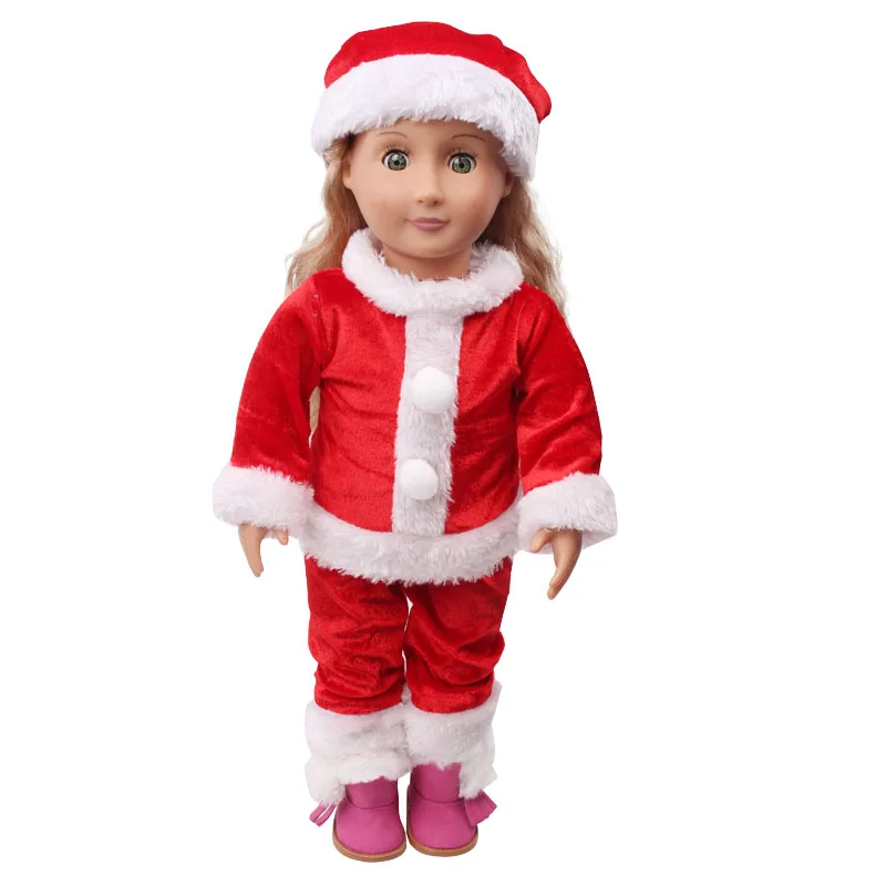 18 inch Dekleta lutka obleko Ameriških novorojenčka Rdeče Božič obleko Otroške igrače obleko fit 43 cm lutke otroka c646 1