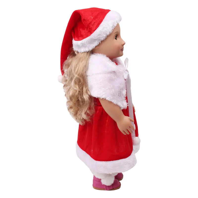 18 inch Dekleta lutka obleko Ameriških novorojenčka Rdeče Božič obleko Otroške igrače obleko fit 43 cm lutke otroka c646 3