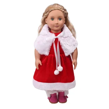 18 inch Dekleta lutka obleko Ameriških novorojenčka Rdeče Božič obleko Otroške igrače obleko fit 43 cm lutke otroka c646 4