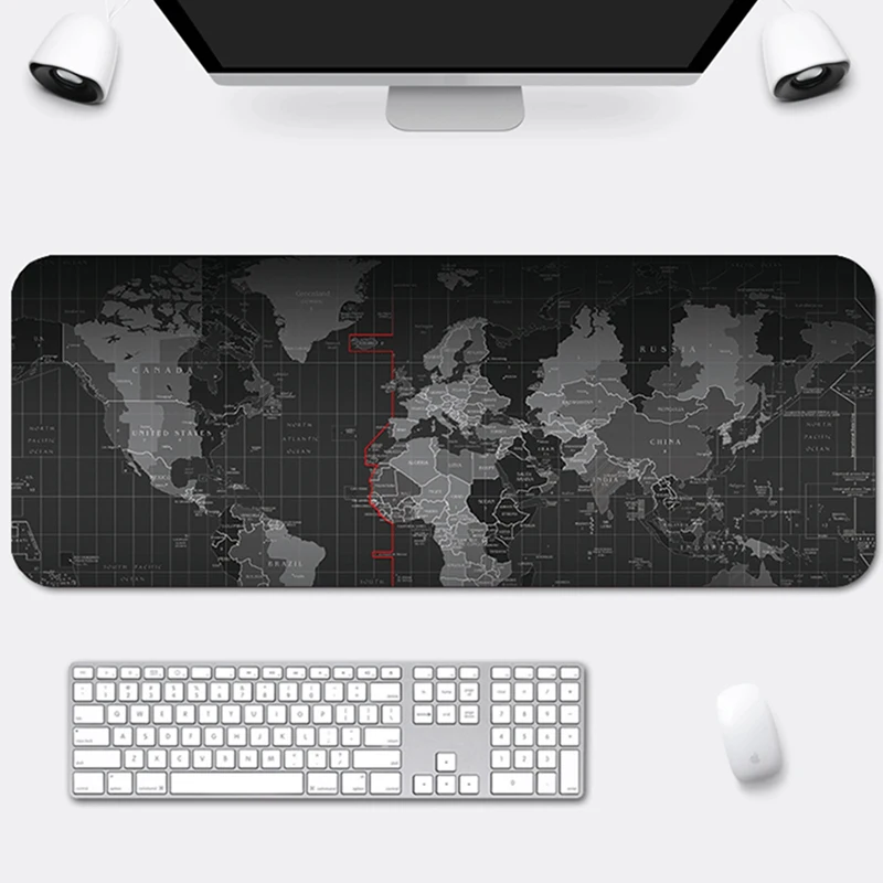 Gaming Miška Ploščica Ekstra Veliki svetovni zemljevid Igralec Mousepad 3 mm Debeline Površina Blazine Računalniška Tipkovnica Desk Mat Anti-slip Gumo 5