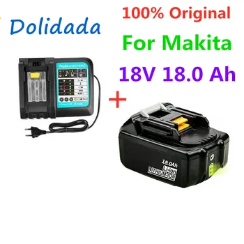 Prvotne 18V18Ah Baterije 18000mah Li-Ion Baterije Zamenjava Baterije za MAKITA BL1880 BL1860 BL1830battery+3A Polnilnik 10643