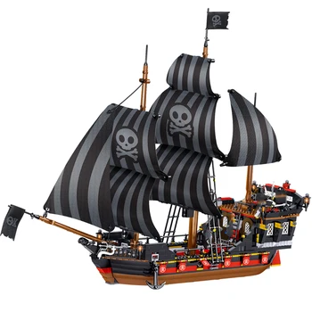 MOC Black Pearl Ladje Združljiv Z Pirat Ladje 4184 4195 Karibi Model gradniki Fantje Rojstni dan Darila Otrok Igrače 10665