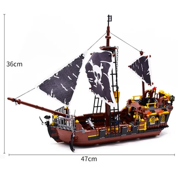 MOC Black Pearl Ladje Združljiv Z Pirat Ladje 4184 4195 Karibi Model gradniki Fantje Rojstni dan Darila Otrok Igrače 1