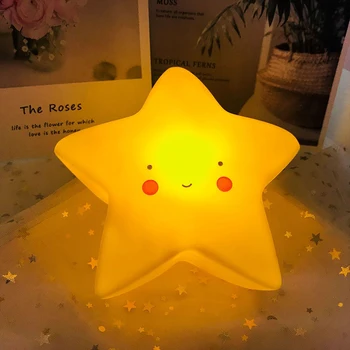 Baby otroška Soba Dekoracijo LED nočna lučka za Posteljo Risanke Toy Spalnica Dekoracijo Zvezda oblike svetlobe baby otroška nočna lučka 1