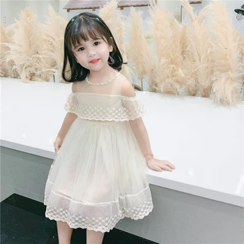 Dekle obleko poletje obleko 2020 puhasto obleke za otroke luštna vijolično naramnice baby otrok stranka oblačila XIAO LU MAO 3