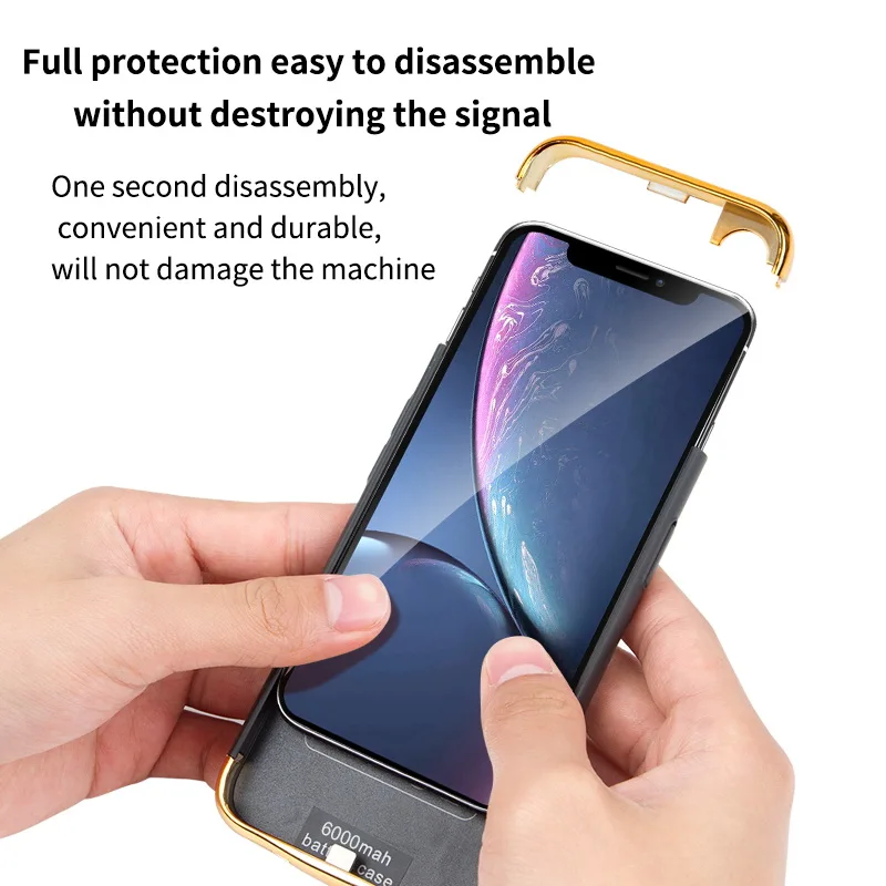 Za Apple iphone 12 Pro Max 6000nAH 6.7 inch Polnilnik Anti padec Prenosne Baterije Rezervnih nazaj posnetek Moči Banke Zadnji Pokrovček 1