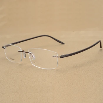 Handoer Rimless Optičnih Očal Okvir za Moške Očala Očala, Optično Recept Okvir iz Titana Noge Rimless Očala 108