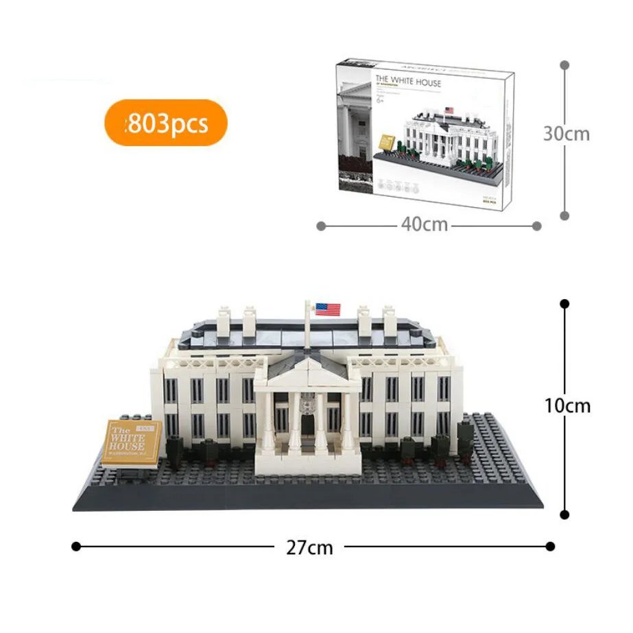 Predsedniško palačo Združenih držav amerike Svetovno znane arhitekture gradnik Washington Beli Hiši model opeke igrače 0