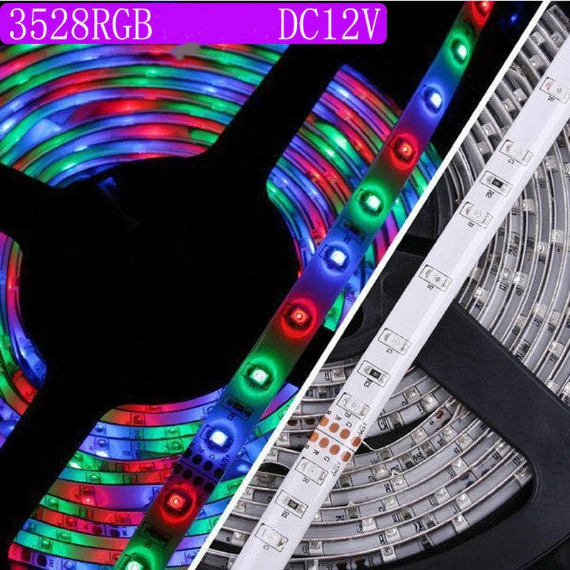 LED Trak RGB Svetlobe Led Trak SMD 2835 DC12V vodoodporna LED Luči 5m10m diod Trak Prilagodljiv 44key daljinski upravljalnik Napajanje 3