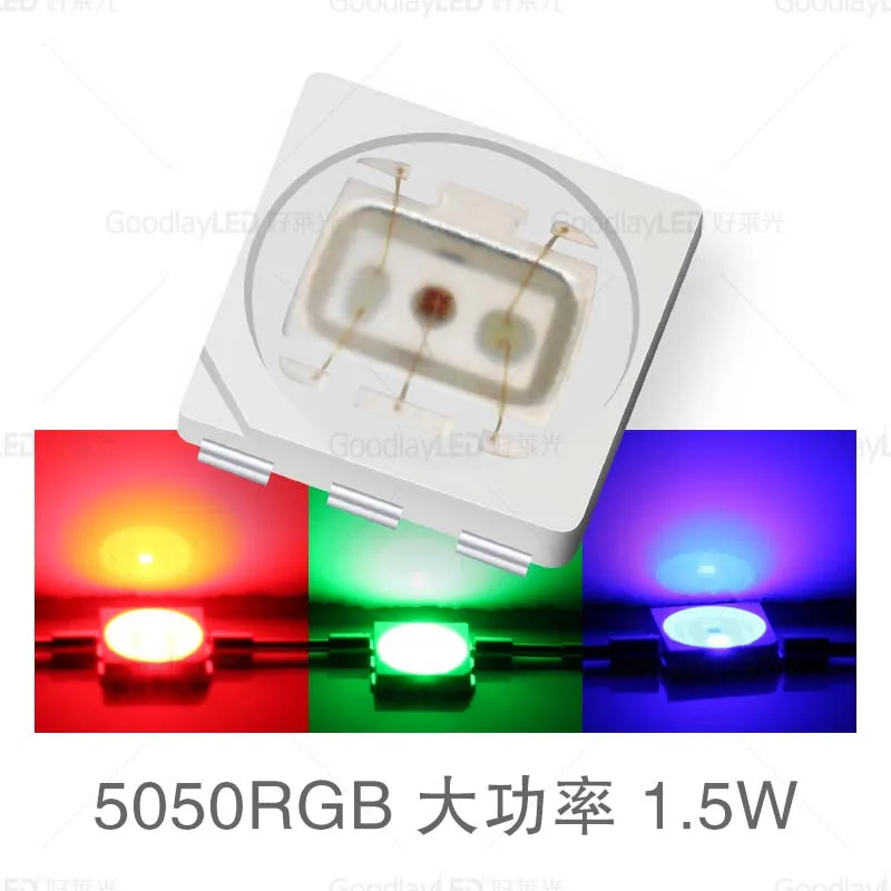 1000pcs5050 SMD LED Tri Stopala Spajkanje RGB Barvni LED SMD 5050 Čip Za Niz Svetlobnih diod 2