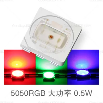 1000pcs5050 SMD LED Tri Stopala Spajkanje RGB Barvni LED SMD 5050 Čip Za Niz Svetlobnih diod 4