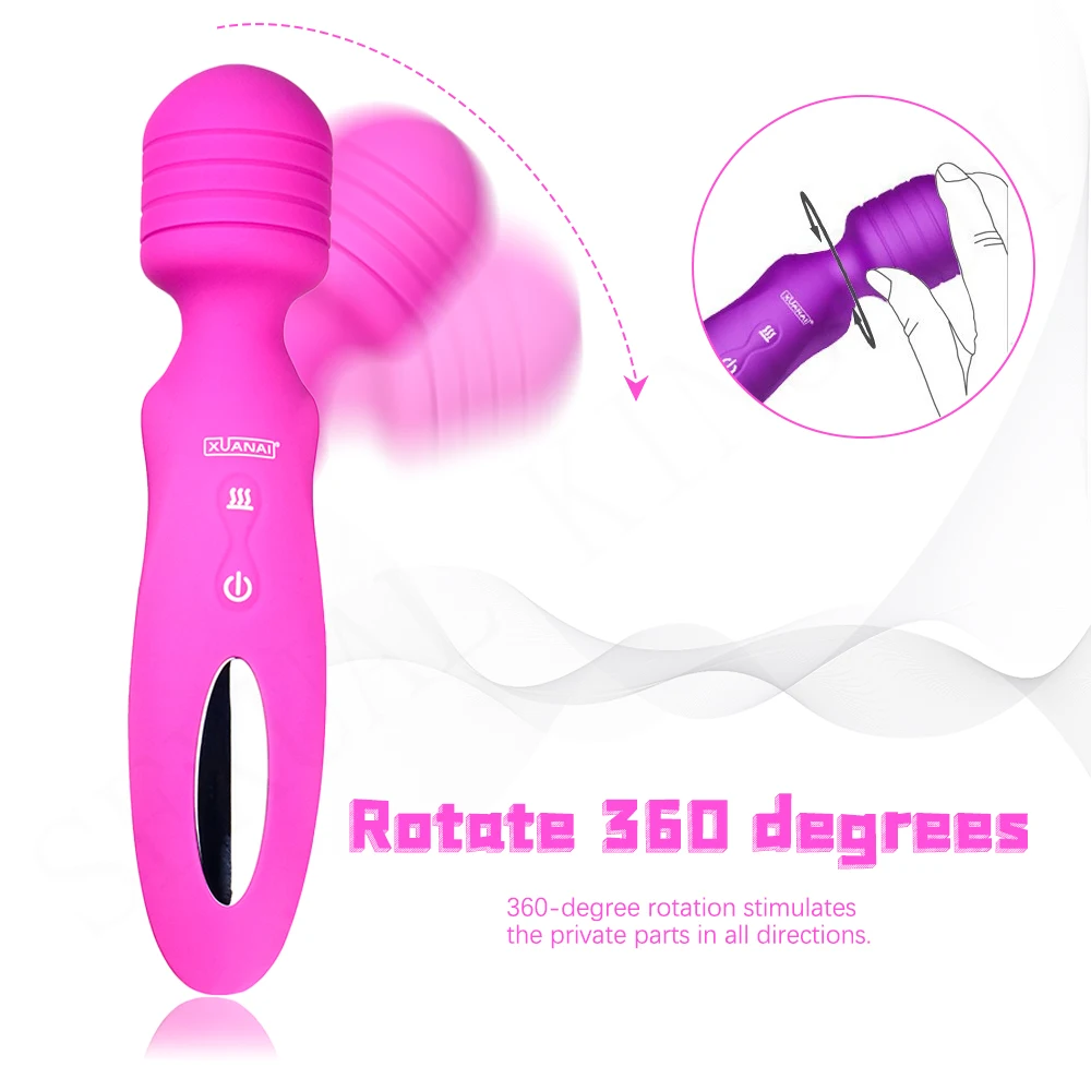 Zamenljiva Glava Vibrator Jezika Lizanje Sex Igrače 360 Upogibanje Vagina Masturbator Ogrevanje G-spot Stimulator Sex Shop za Pare 3