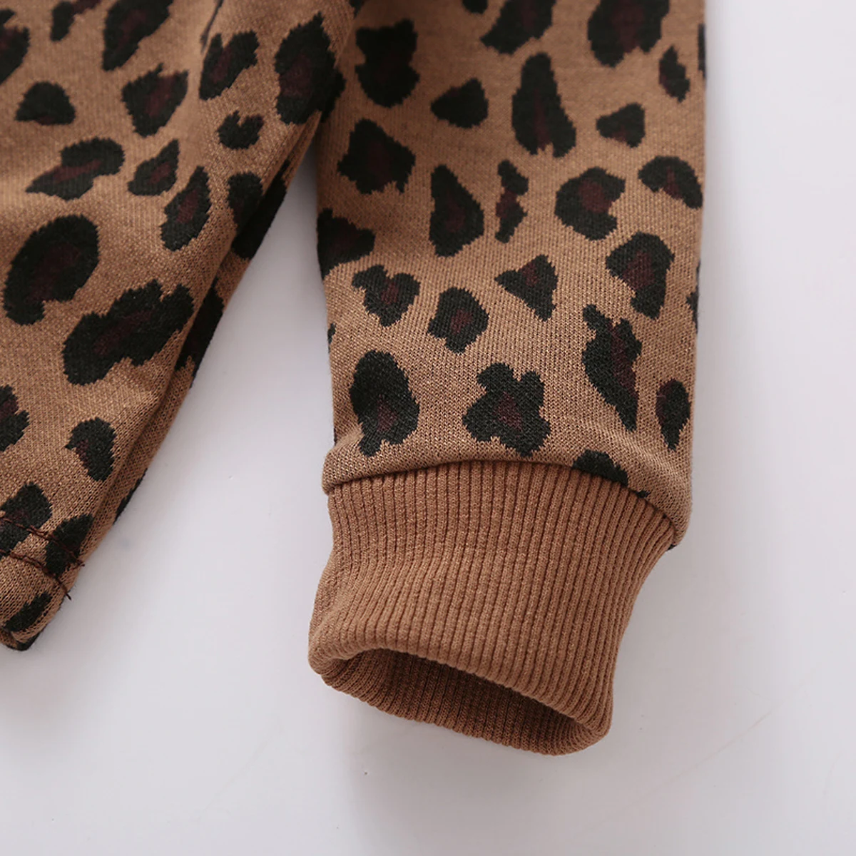 Fashhion Otrok Dekle Oblačila, Ki Malček Otroški Pulover Rjave Leopard Majica Hip Žep A-Line Krila Dekliška Oblačila 1
