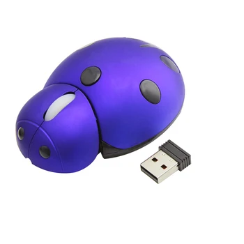 CHUYI Brezžična 2.4 G Mini Ladybug Miško Srčkan Usb 3000 DPI Laserski 3D Za Otroke Darilo Laptop Pc 11354