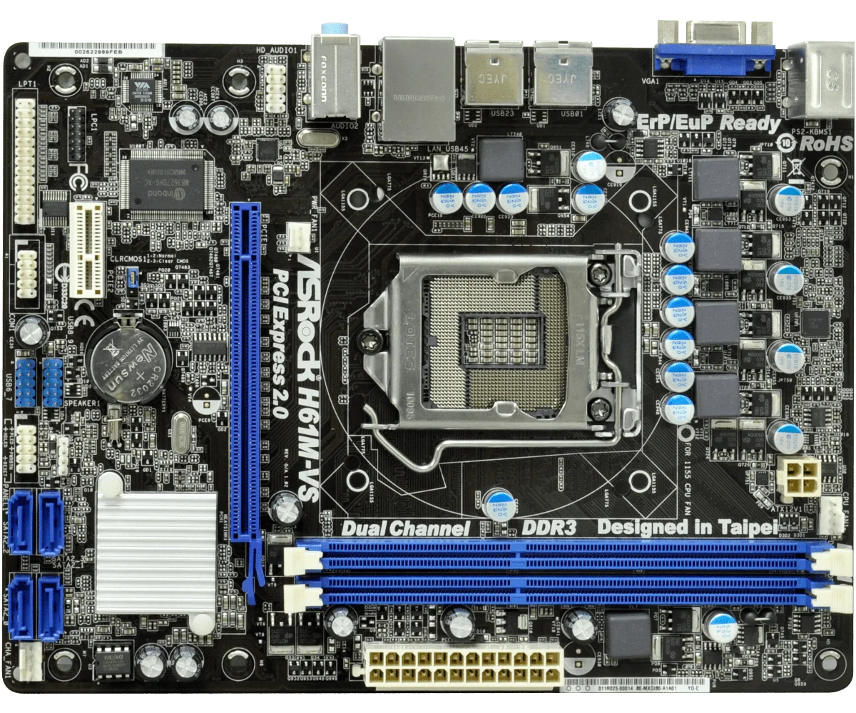 Uporablja ASRock H61M-VS LGA 1155 DDR3 RAM 16 G Integrated graphics, matične plošče, 2