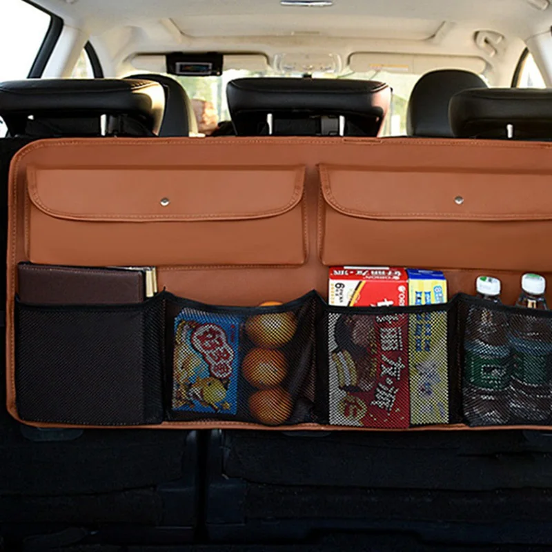 Prtljažnik Backseat Polje Multi Žep Avto Organizator Notranja Oprema Sedež Nazaj Vrečko Za Shranjevanje Neto Auto Tkiva Škatle Nalaganje Tidying 2