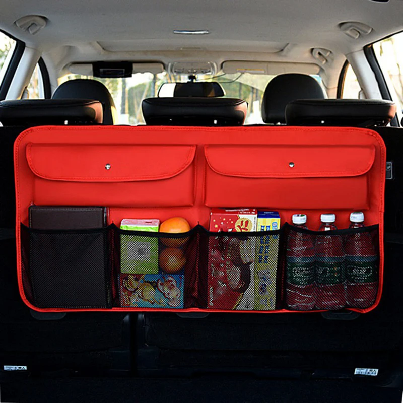 Prtljažnik Backseat Polje Multi Žep Avto Organizator Notranja Oprema Sedež Nazaj Vrečko Za Shranjevanje Neto Auto Tkiva Škatle Nalaganje Tidying 3