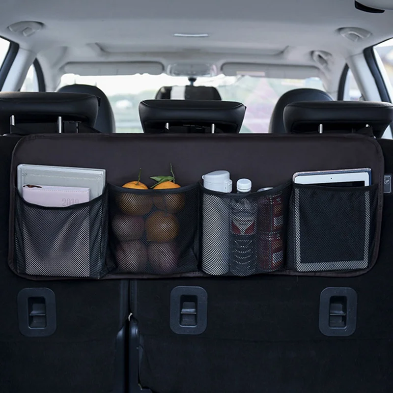 Prtljažnik Backseat Polje Multi Žep Avto Organizator Notranja Oprema Sedež Nazaj Vrečko Za Shranjevanje Neto Auto Tkiva Škatle Nalaganje Tidying 5