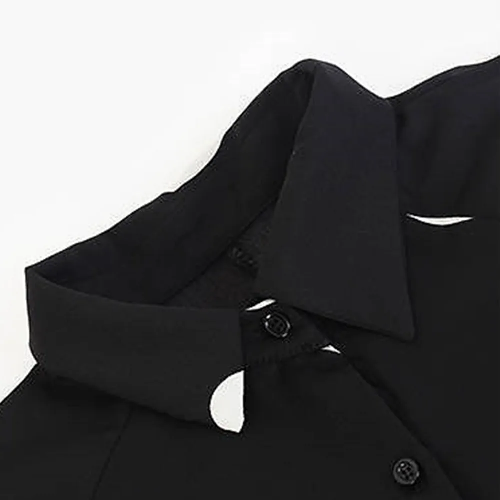 Korejski Slog Poletje 2021 Kratek Rokav Šifon Bluzo Preprost Polka Pike Elegantna Športna Majica Oversize Moda Urad Dama Delo Vrhovi 5