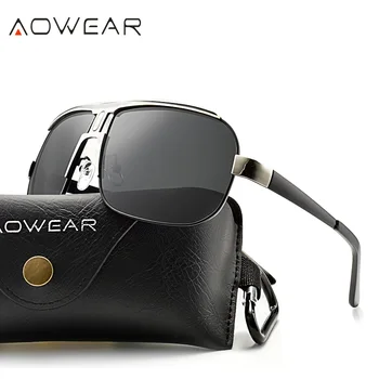 AOWEAR Mens Kvadratnih sončna Očala Moških Polarizirana Luksuzne blagovne Znamke Vintage Retro sončna Očala Moški Kul Vožnjo Buljiti Očala gafas de sol 1165