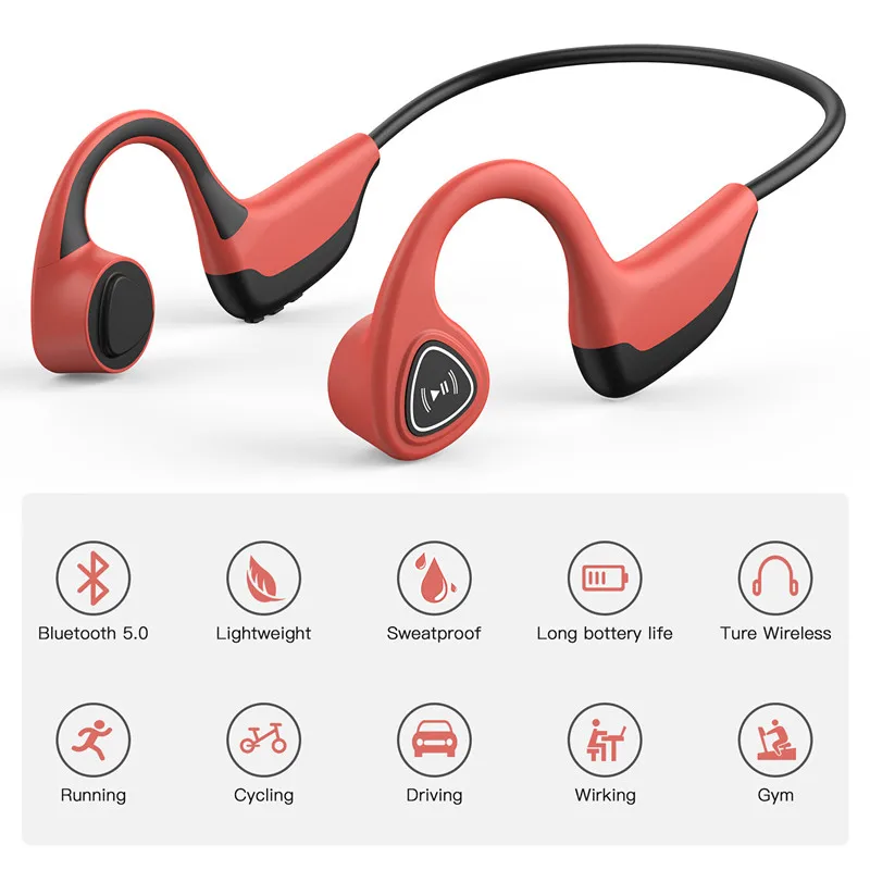 NOVO S2 Kostne Prevodnosti Slušalke Brezžične Bluetooth 5.0 Prostem Znoj dokaz Slušalke Stereo Šport z Mikrofonom za Prostoročno uporabo Slušalke 5