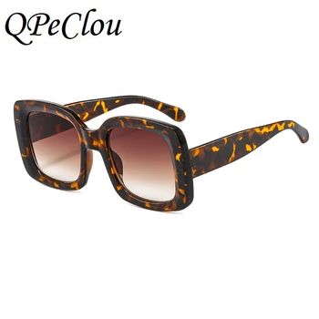 QPeClou Nov Modni Letnik Klasičnih Kvadratnih Sončna Očala Ženske Blagovne Znamke Oblikovalec Leopard Sončna Očala Moških Veliko Odtenkov Oculos Feminino 0