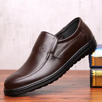 Moški business casual čevlji non-slip dihanje prva plast moški oblikovalec čevlji moški moški loafers zapatos de hombre 1
