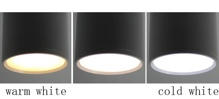Realni Moči 12W Površinsko Nameščena smd2835 LED Downlight s Črno Bela LED Navzdol Svetlobe toplo bela /hladno bela 1