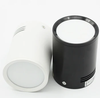 Realni Moči 12W Površinsko Nameščena smd2835 LED Downlight s Črno Bela LED Navzdol Svetlobe toplo bela /hladno bela 3