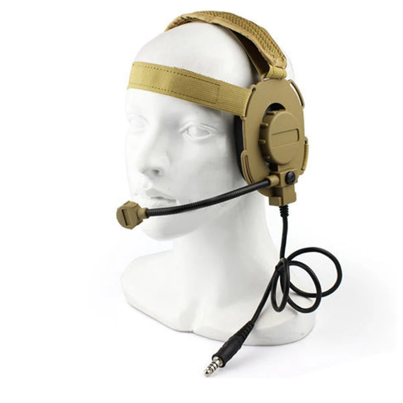 Visoko Kakovostna Zunanja Taktično Športne Slušalke Uporabljajte s PG Talkback Mikrofon Slušalke za Wargame Vojaške Airsoft CS 1