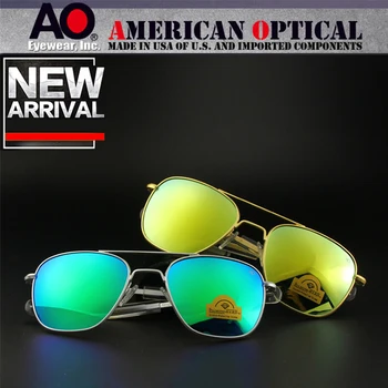 Pilotni sončna Očala Moških vrhunska blagovna Znamka Oblikovalca AO Ogledalo sončna Očala Za Moške Ameriški Vojski Vojaško Optično Steklo Objektiva YQ1001