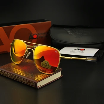 Pilotni sončna Očala Moških vrhunska blagovna Znamka Oblikovalca AO Ogledalo sončna Očala Za Moške Ameriški Vojski Vojaško Optično Steklo Objektiva YQ1001 4