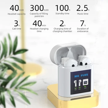 M6 TWS Bluetooth Slušalke Brezžične Slušalke 5.0 LCD-Zaslon s Polnjenjem Primeru Stereo Prostoročno, Slušalke, Mikrofon Gaming Auriculare 0