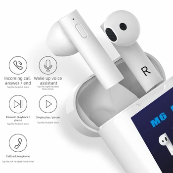 M6 TWS Bluetooth Slušalke Brezžične Slušalke 5.0 LCD-Zaslon s Polnjenjem Primeru Stereo Prostoročno, Slušalke, Mikrofon Gaming Auriculare 2