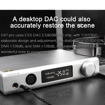 PREHITELI DX7 PRO Bluetooth 5.0 ES9038Pro USB DAC Slušalke Ojačevalnik OJAČEVALNIK Hi-Res Brezžični DSD1024 PCM 32bit/768kHz DX7SPRO 11873