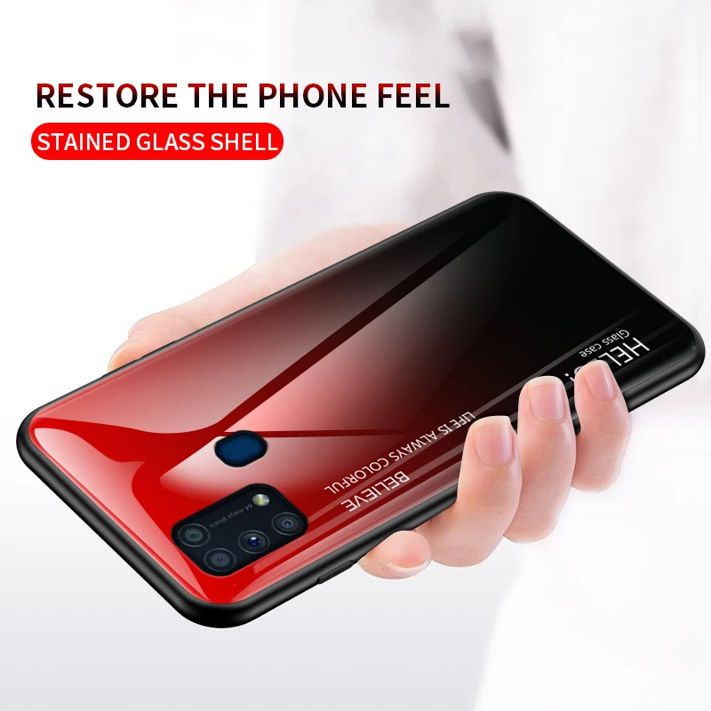 Kaljeno Steklo Ohišje za Samsung Galaxy M31 S20 Ultra A41 A70e S10 Lite A51 A71 A81 A91 Opomba 10 Lite Stekla Lupini Telefon Primeru Zajema 0