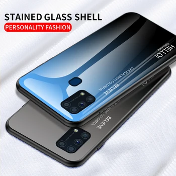 Kaljeno Steklo Ohišje za Samsung Galaxy M31 S20 Ultra A41 A70e S10 Lite A51 A71 A81 A91 Opomba 10 Lite Stekla Lupini Telefon Primeru Zajema 1