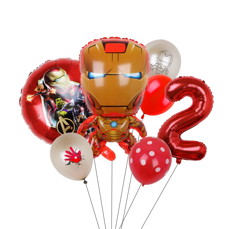7pcs Junak MARVEL Stranka Balon Pajek Železa Captain America Folija Balon Baby Tuš Rojstni Okraski otroška Igrače Darila 2