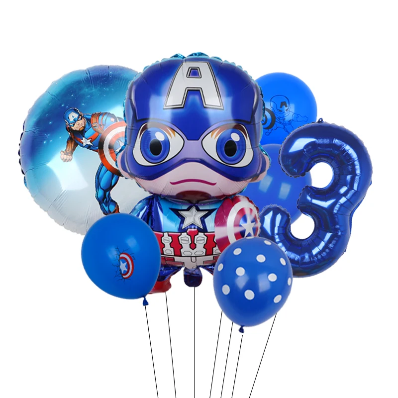 7pcs Junak MARVEL Stranka Balon Pajek Železa Captain America Folija Balon Baby Tuš Rojstni Okraski otroška Igrače Darila 5