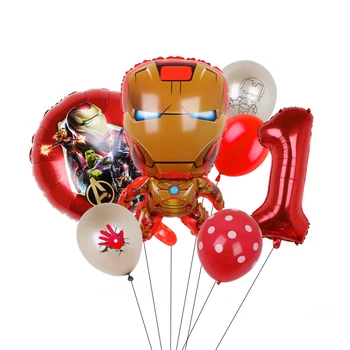 7pcs Junak MARVEL Stranka Balon Pajek Železa Captain America Folija Balon Baby Tuš Rojstni Okraski otroška Igrače Darila 3