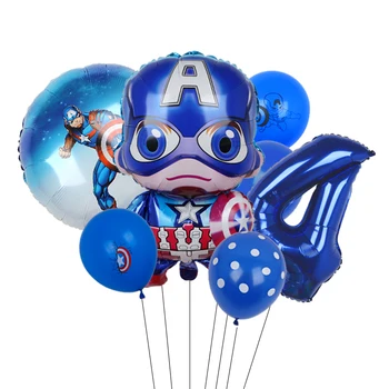 7pcs Junak MARVEL Stranka Balon Pajek Železa Captain America Folija Balon Baby Tuš Rojstni Okraski otroška Igrače Darila 4